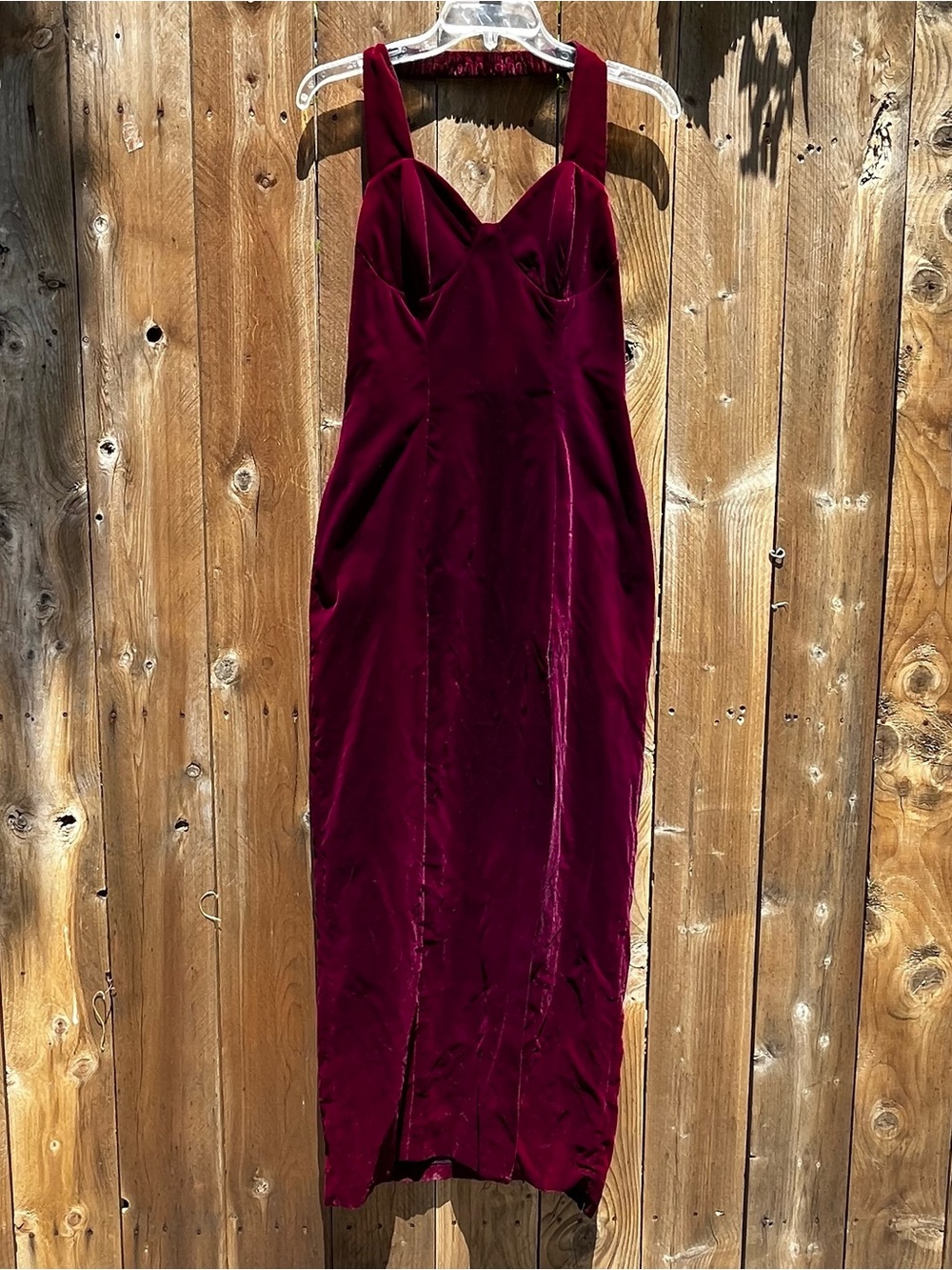 Vintage 90s Rampage Deep Wine Velvet Maxi Dress Accepting Offers! - Picture 3 of 9